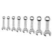 Combination spanners short 8-19 mm, set 8 pcs