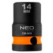 Impact socket 1/2 , 14 mm, Cr-Mo