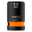 Impact socket 1/2 , 15 mm, Cr-Mo