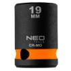 Impact socket 1/2 , 19 mm, Cr-Mo