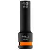 Long impact socket 1/2 , 10 mm, Cr-Mo