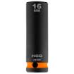 Long impact socket 1/2 , 16 mm, Cr-Mo