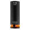 Long impact socket 1/2 , 19 mm, Cr-Mo