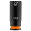 Long impact socket 1/2 , 22 mm, Cr-Mo