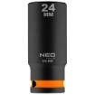 Long impact socket 1/2 , 24 mm, Cr-Mo
