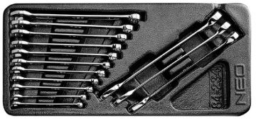 Combination wrench set 14 pcs, 6-19mm