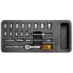 Socket set 1/4 , 19 pcs, 4-14 mm