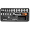 Socket set 3/8 , 22 pcs, 6-24 mm