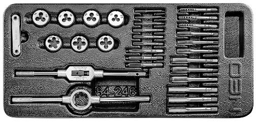 Tap and die set, 31 pcs