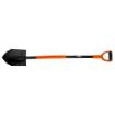 Hardened spade with metal handle, sharp
