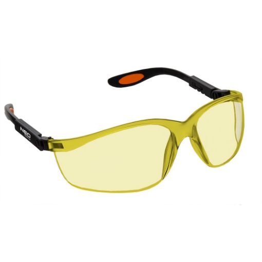 Safety glasses policarbinate yellow lens nylon regulation frame