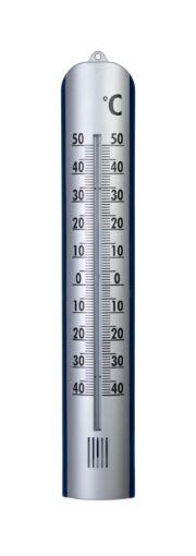 Outdoor thermometer, silver/blue -50°C - +50°C