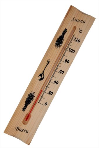 Sauna thermometer big, wood 0°C - +120°C