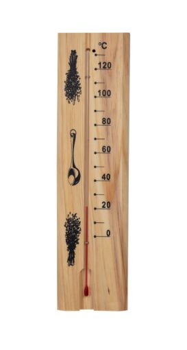 Sauna thermometer small, wood 0°C - +120°C