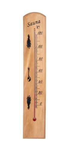 Sauna thermometer big 42cm, wood 0°C - +120°C