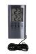 Digital indoor/outdoor thermometer, silver inside -10º - +40ºC, outside -50º - +60ºC