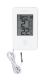 Digital indoor/outdoor thermometer with clock white