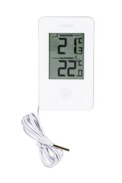 Digital indoor/outdoor thermometer, white