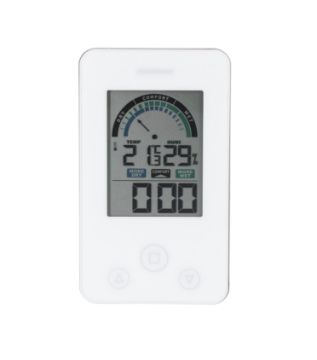 Digital indoor thermometer/hygrometer with clock white