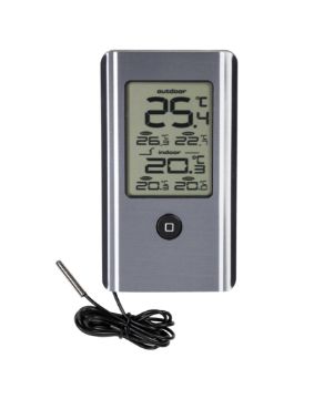 Digital indoor/outdoor thermometer, min/max aluminium