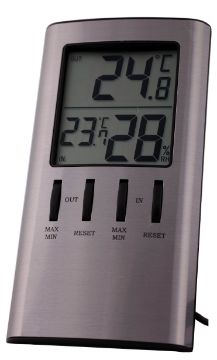 Digital indoor/outdoor thermometer-hygrometer