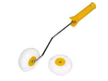 White Corner paint roller w/handle, diam. 100mm