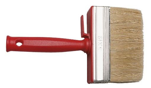 Wall brush 4x15cm white bristle, red body