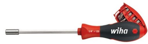 Screwdriver with bit magazine magnetic 1/4''