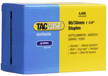 Staples 90/30mm galv coated (5000 pc/box)