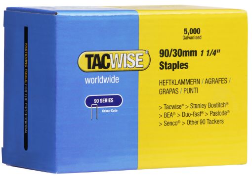 Staples 90/30mm galv coated (5000 pc/box)