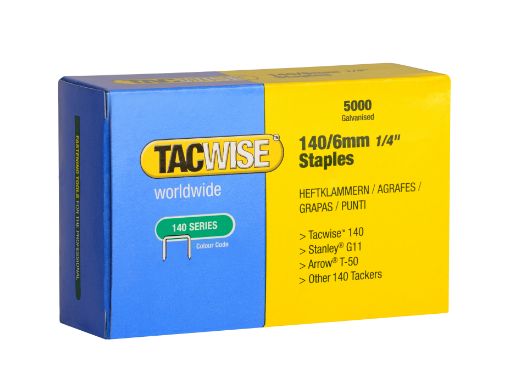 Staples 140/6mm galv coated (5000 pc/box)