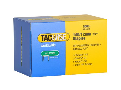 Staples 140/12mm galv coated (5000 pc/box)