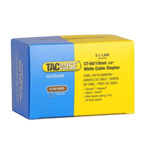 Cable Staples CT60/10mm white (1000 pc/box)