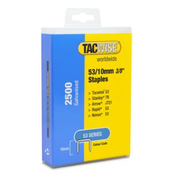 Staples 53/10mm galv coated (2500 pc/box)  plastick hanging