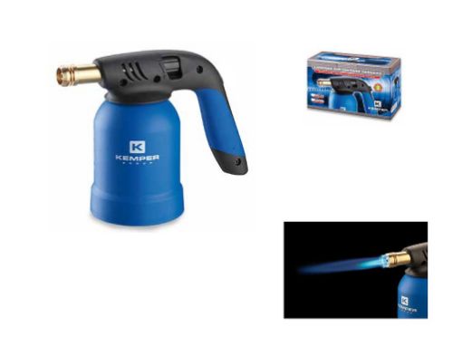 Blow torch, rubber handgrip + 4 gas cartriges