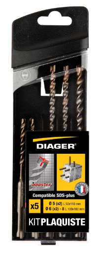 Set 7 booster SDS+ drill bit sizes 5-6-8 x L110mm 6-8-10-12 x lenght 160mm