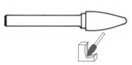 Rotary file carbide ray spherical 12x25x6 metal/stainless steel