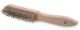 Hand scratch brush 295/145 steel wire 0,35 T25 wooden body / 4 rows