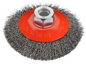 Bevel brush D100x16 thread M14x2,0 crimped steel wire 0,30 T20