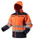 High vision working jacket, softshell with hood orange, size S