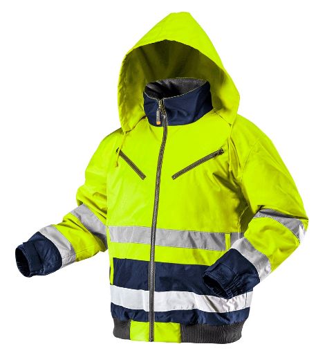 High vision working jacket, insulated, yellow size S