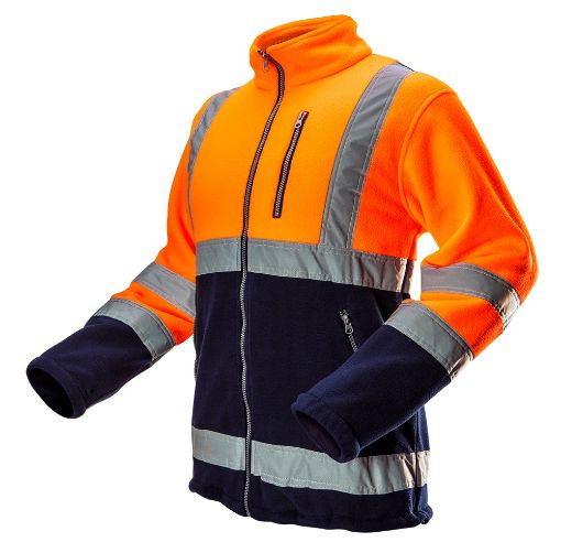 High visibility polar fleece jacket, orange size M