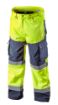 High vision working trousers, softshell, yellow size L