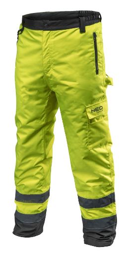 High vision working trousers, insulated, yellow size M