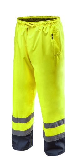 High vision working trousers, waterproof, yellow size XXL