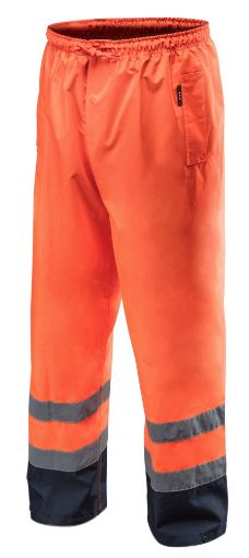 High vision working trousers, waterproof, orange size XXL