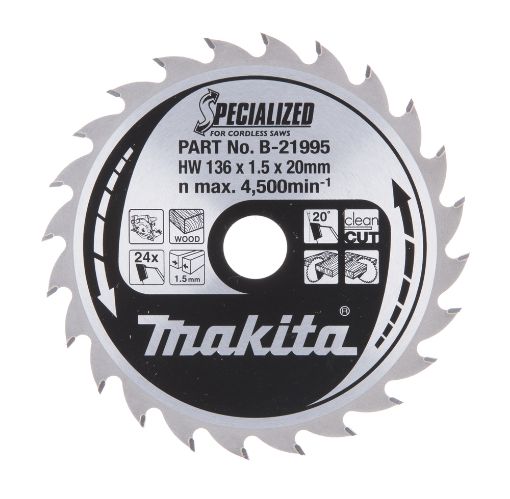 Saeketas 135x1,5x20mm TCT, 24 hammast puidule