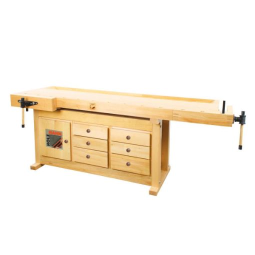 Work bench with cabinet & clamping jaws