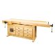Work bench with cabinet & clamping jaws