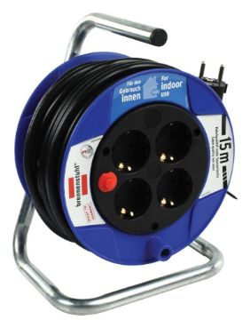 Compact cable reel black 15m H05VV-F 3G1,5